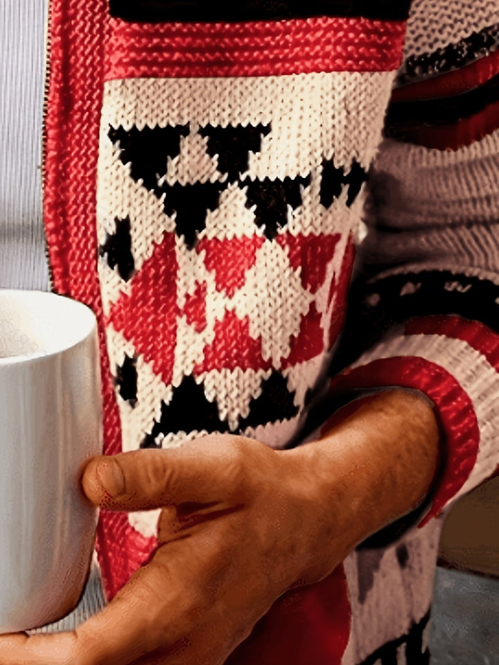 Callum | Patroon Gevoerde Cardigan