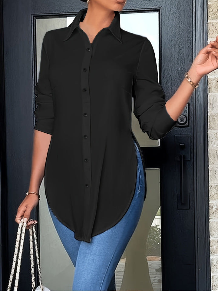Quinn | Verfijnde Knop-Voorkant Blouse