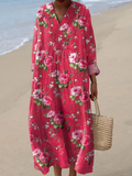 Isobel | Vintage Bloemen Kunstprint Casual Jurk