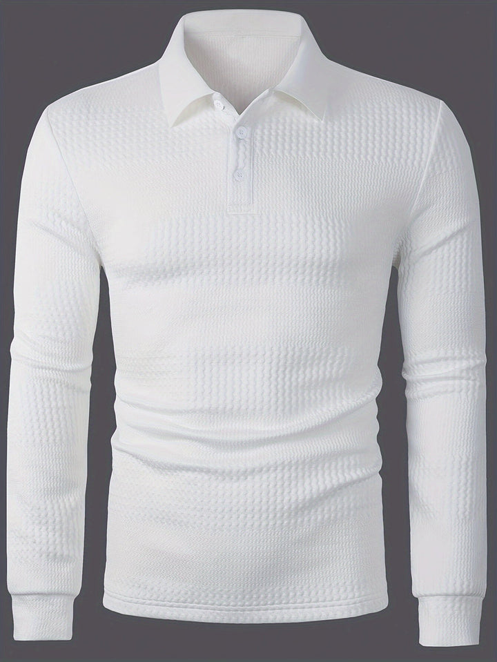 Fletcher | Textured Longsleeve Polo Shirt