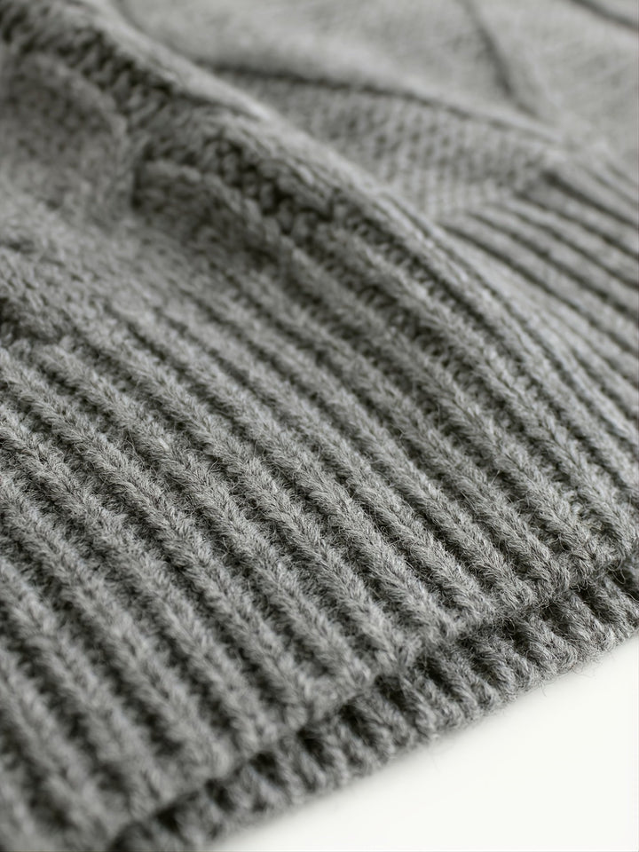 Cora | Gezellige Kabelgebreide V-Hals Sweater Vest
