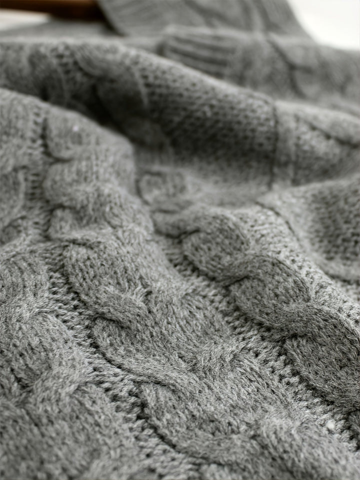 Cora | Gezellige Kabelgebreide V-Hals Sweater Vest