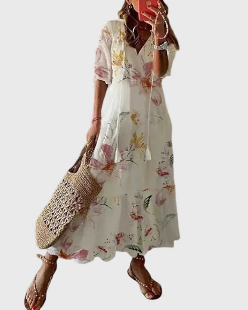 Amalia | Boho Vintage Zomer Maxi Jurk