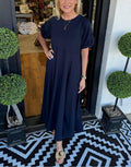 Haisley | Maxi-jurk met Pofmouwen en Ronde Hals