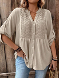 Nella | Elegante Blouse met Brede Mouwen en V-Hals