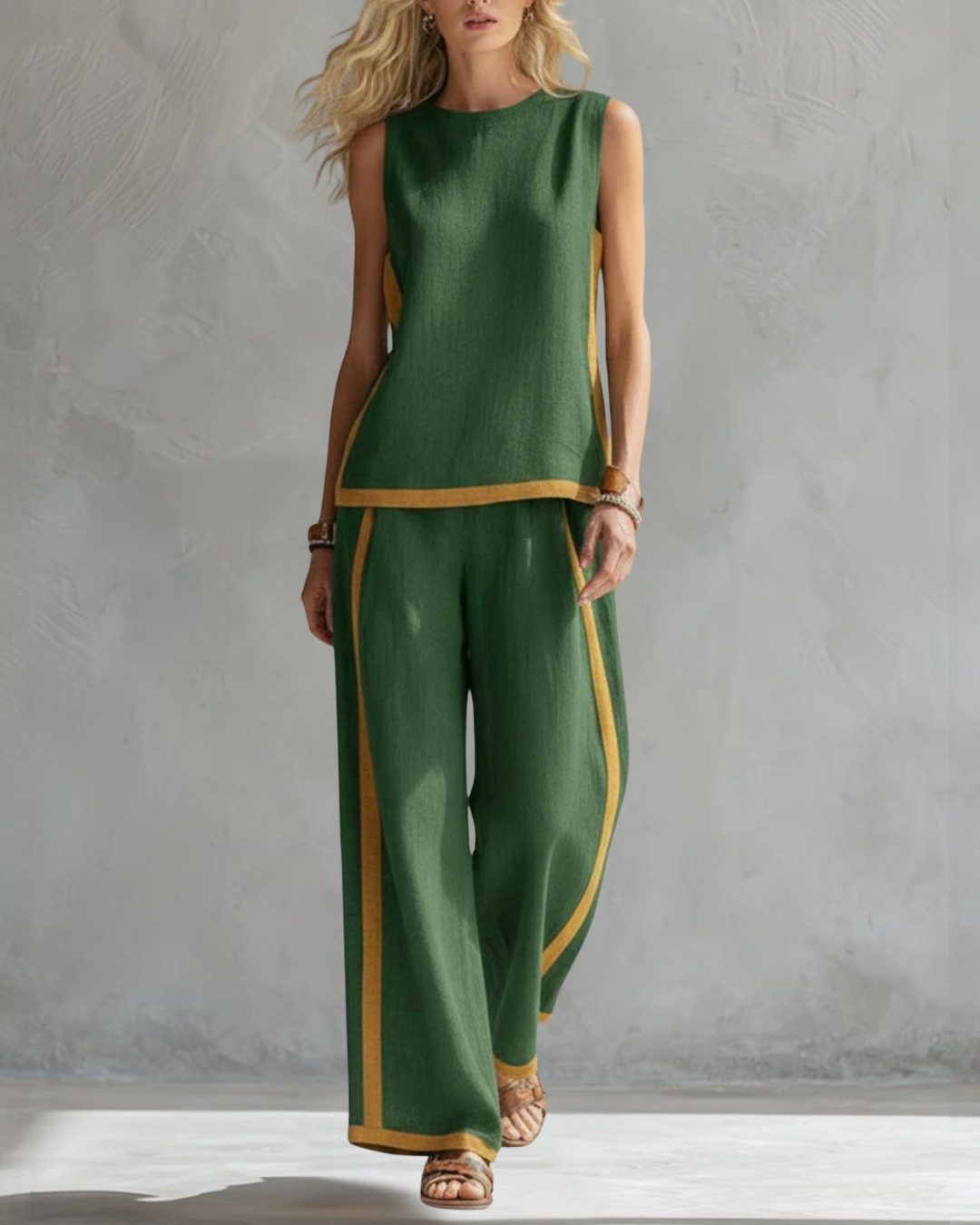 Layla | Elegante Mouwloze en Brede Broek Set