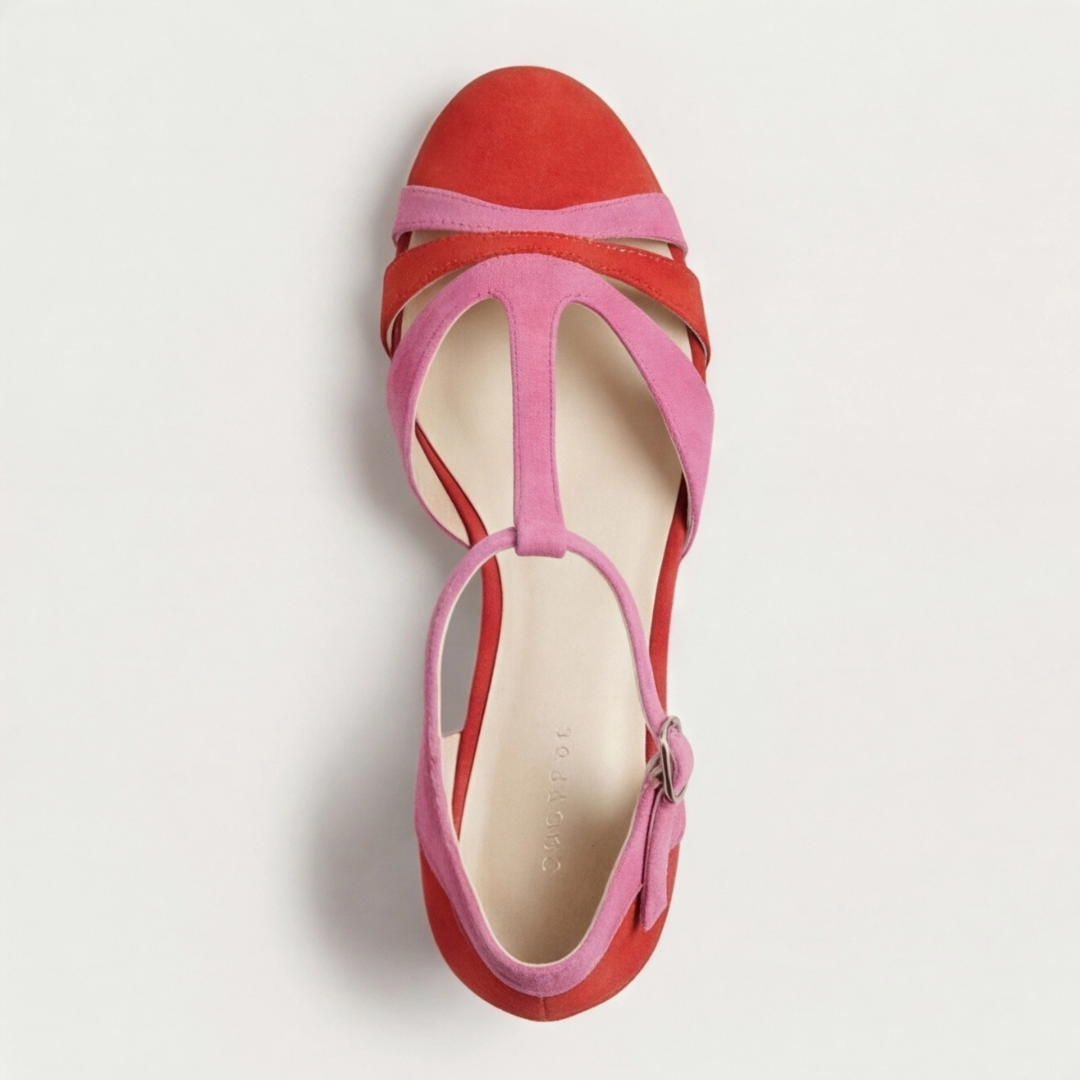 Joanna | Moderne Gesloten Teen T-Strap Hakken