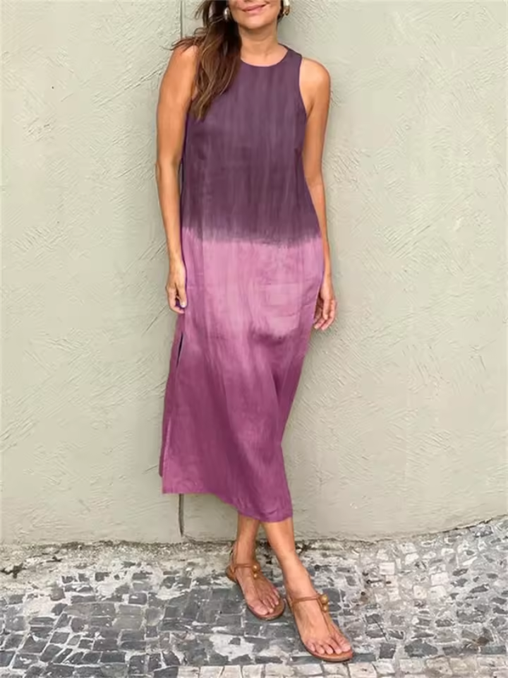 Katie | Mouwloze Zomerjurk met Ronde Hals