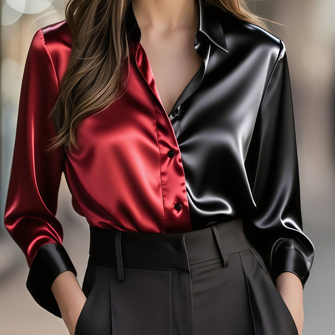 Helene | Verfijnde Kleurblok Blouse