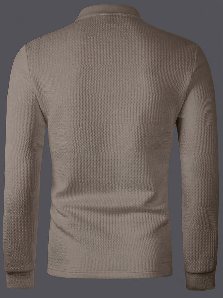 Fletcher | Textured Longsleeve Polo Shirt