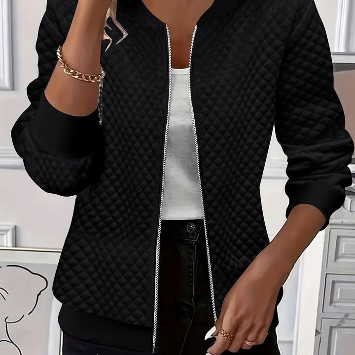 Carolyn | Gequiltte Textuur Baseball Jacket