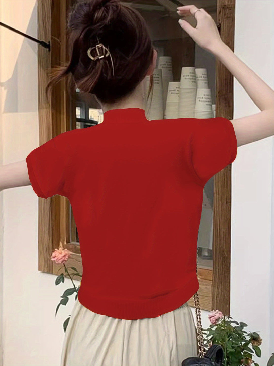 Della | Verfijnde Mock-Neck Top