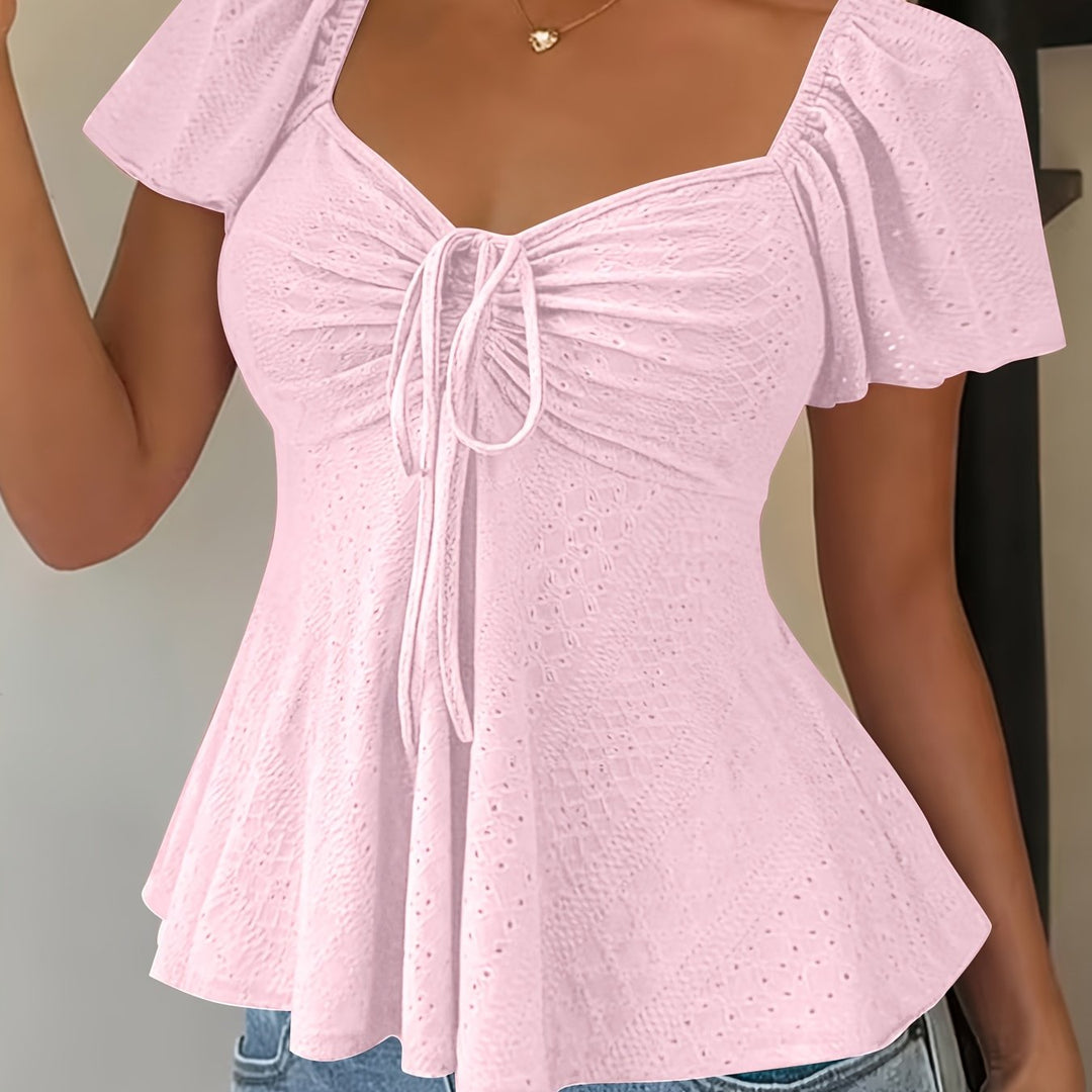 Josephine | Flutter-Mouw Peplum Top