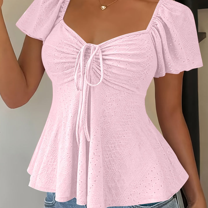 Josephine | Flutter-Mouw Peplum Top