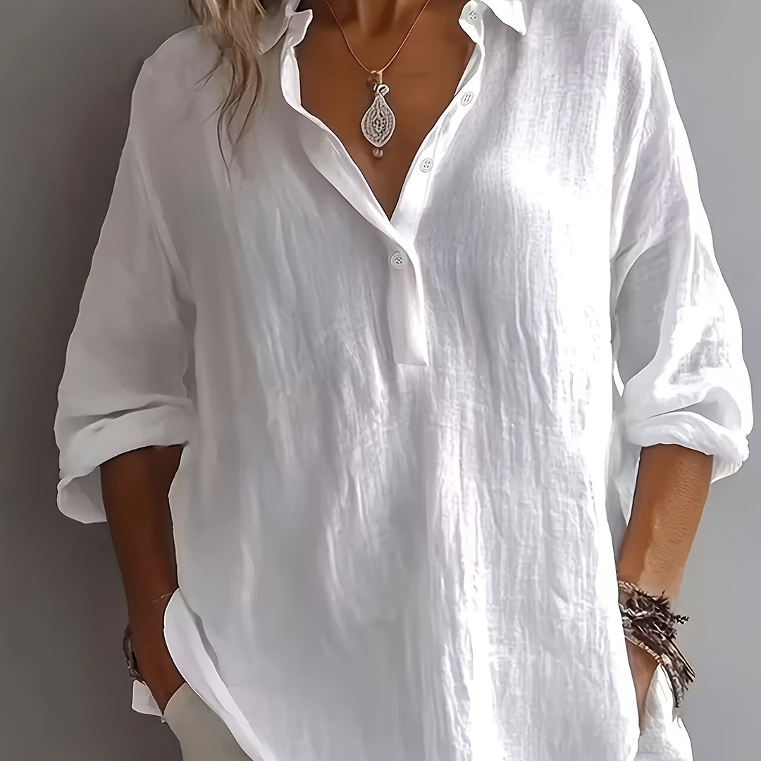 Freya | Ontspannen Blouse met Kraag