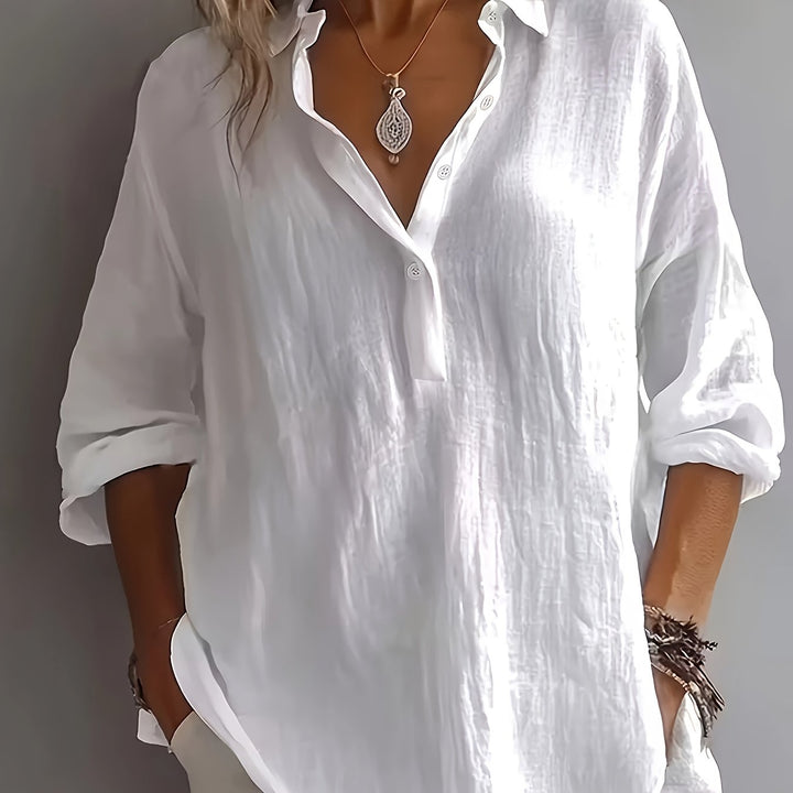 Freya | Ontspannen Blouse met Kraag