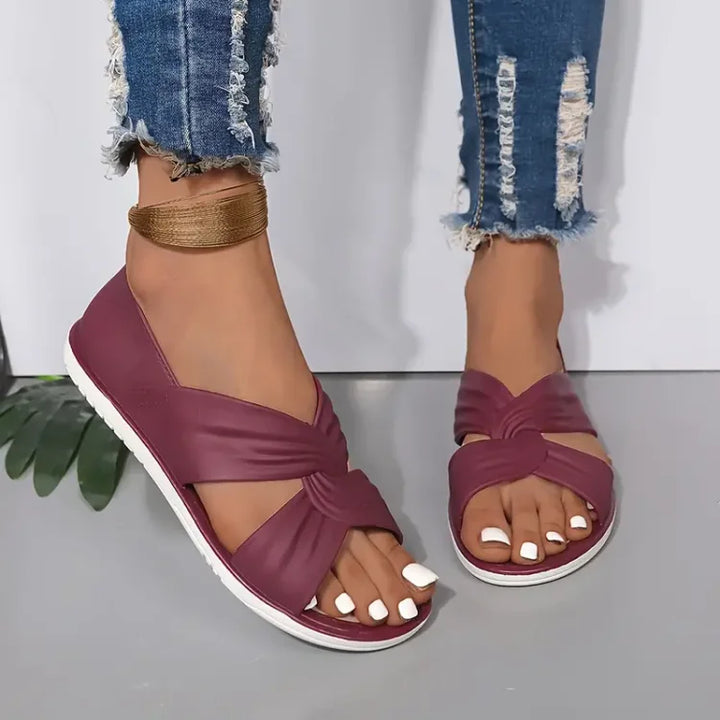 Elena | Gevoerde Cross-Strap Sandalen