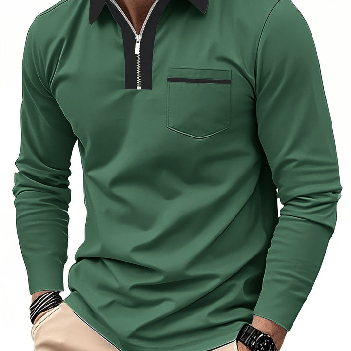 Curtis | Verfijnd Zip-Collar Polo Shirt