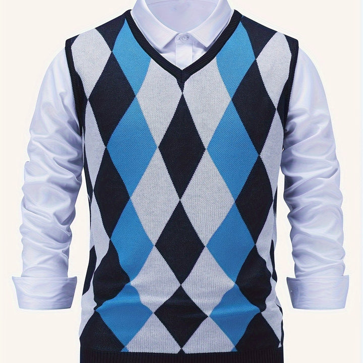 Chandler | Klassieke Argyle Trui Vest