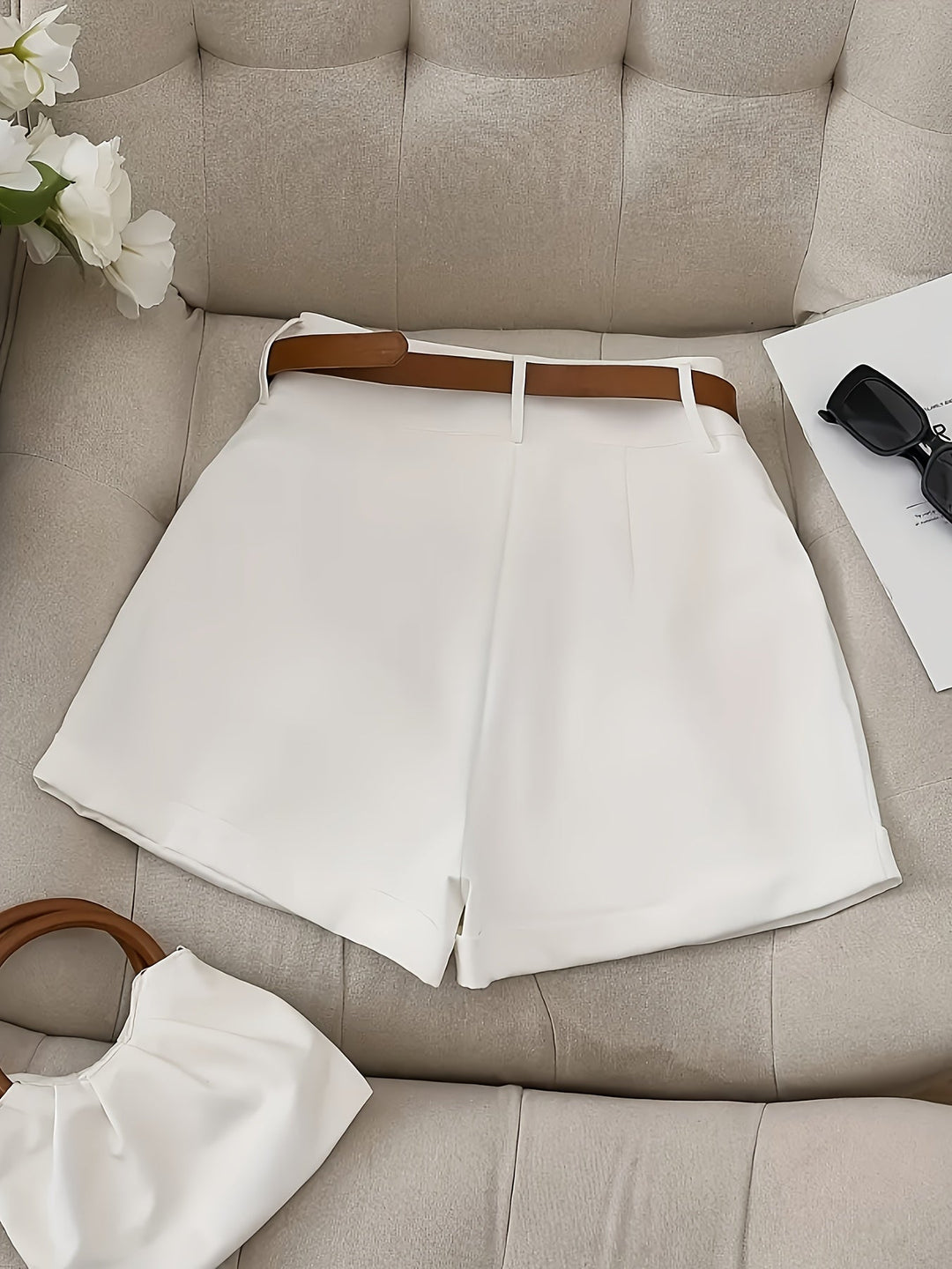Blythe | Op maat gemaakte Hoge Taille Shorts met Riem