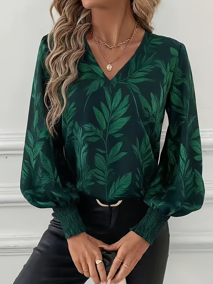 Elena | Botanische V-Hals Blouse