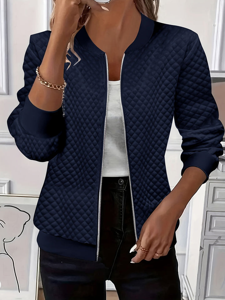 Carolyn | Gequiltte Textuur Baseball Jacket