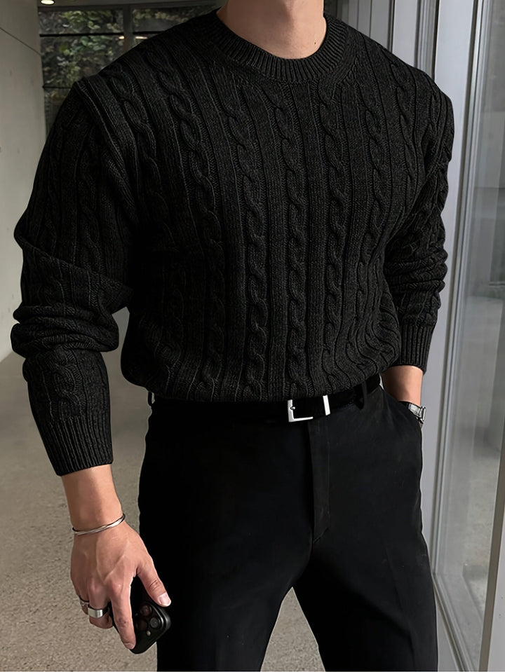 Jonas | Kabelgebreide Crew Neck Trui