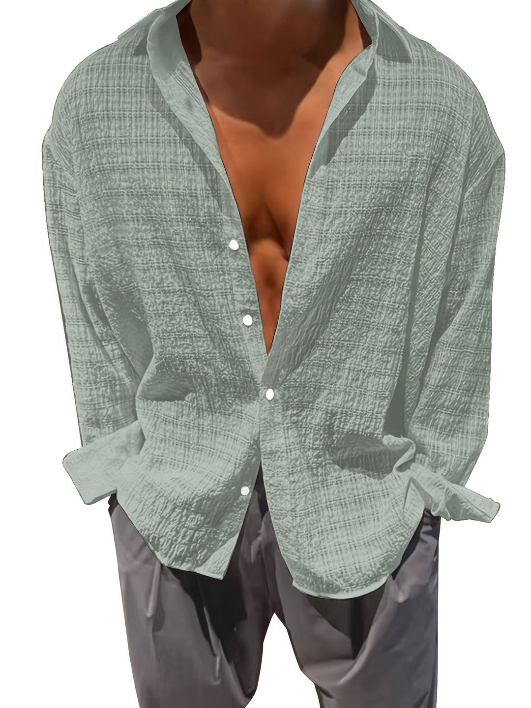 Rafael | Ontspannen Textured Lange Mouwen Shirt