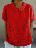 Holly | Elegante Bloem Borduursel Shirt