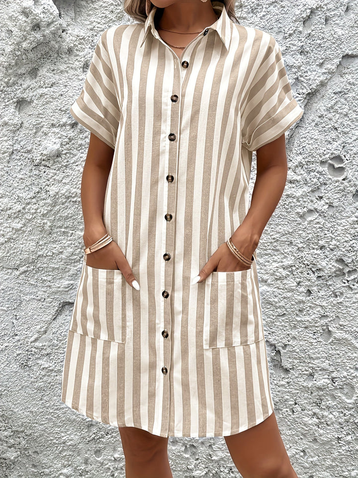 Marion | Gestreepte Shirtjurk met Ceintuur