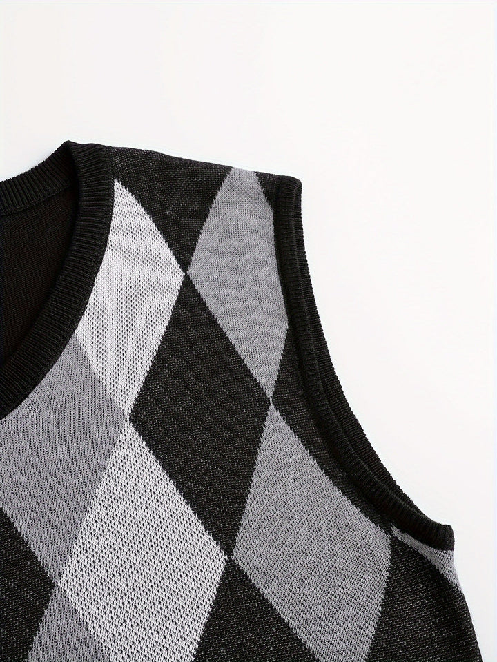 Chandler | Klassieke Argyle Trui Vest