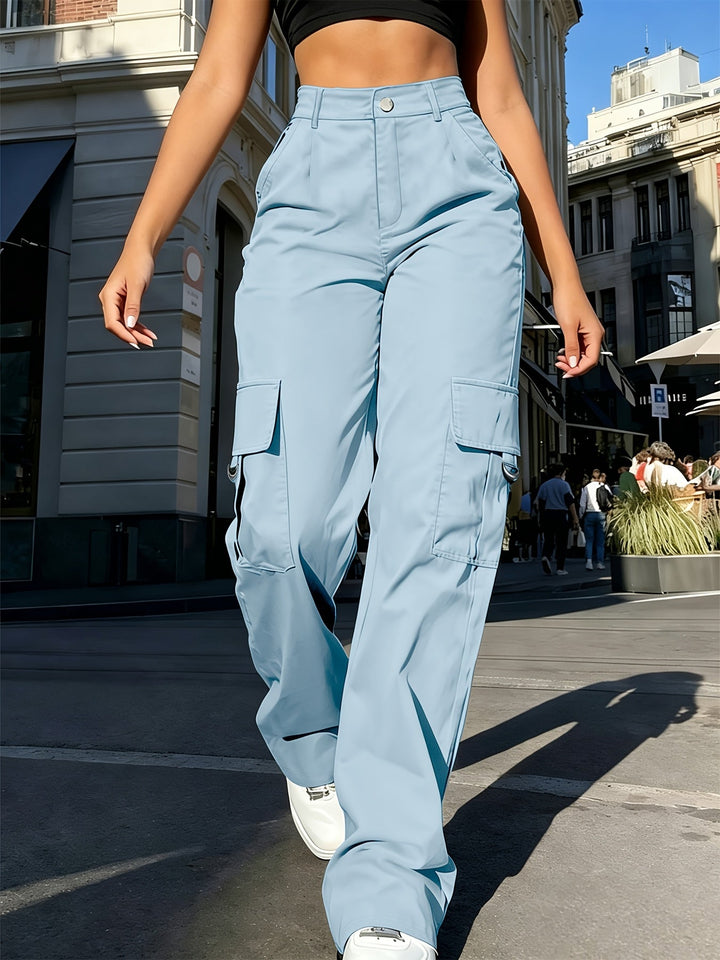 Bonnie | Hoge Taille Wijde Cargo Broek