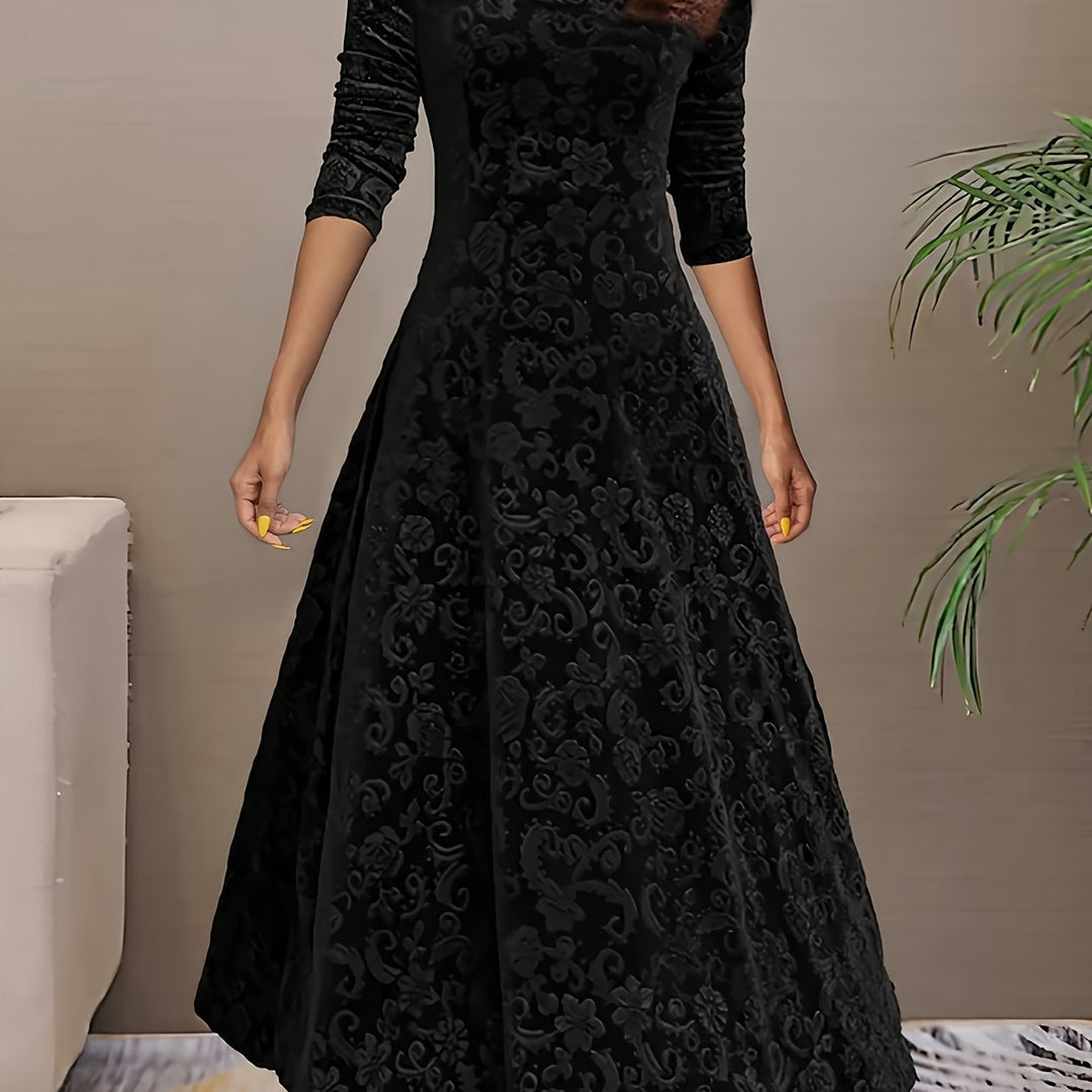 Adeline | Elegante Midi-jurk met Lange Mouwen