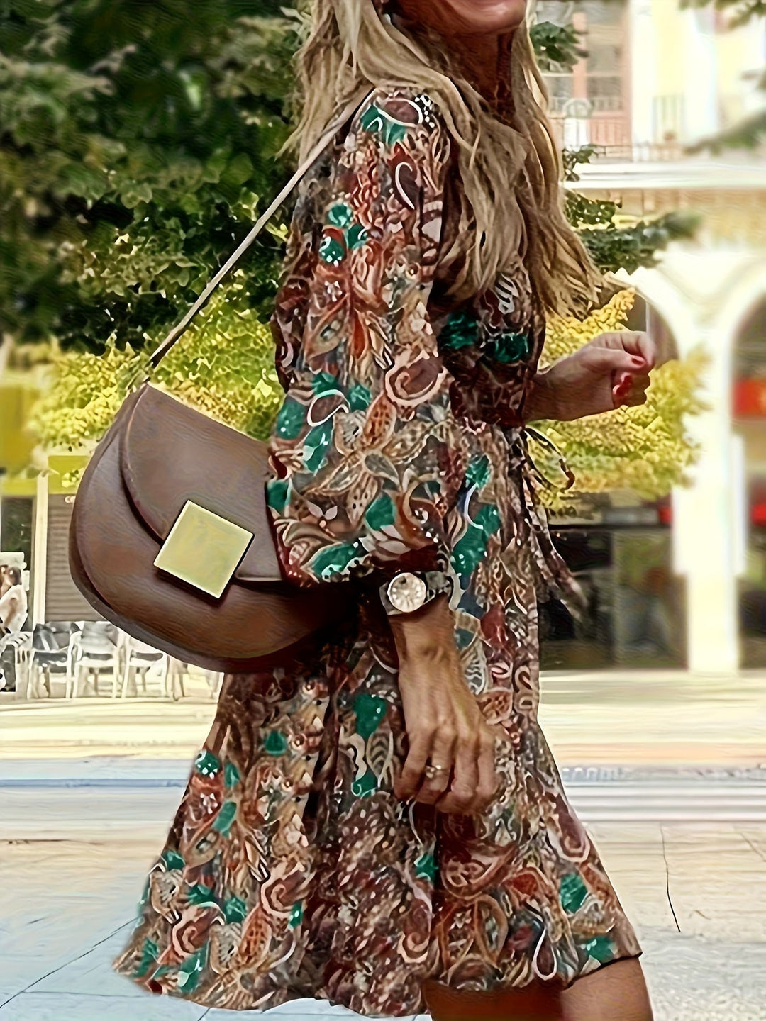 Ramona | Bohemian Print V-Hals Jurk