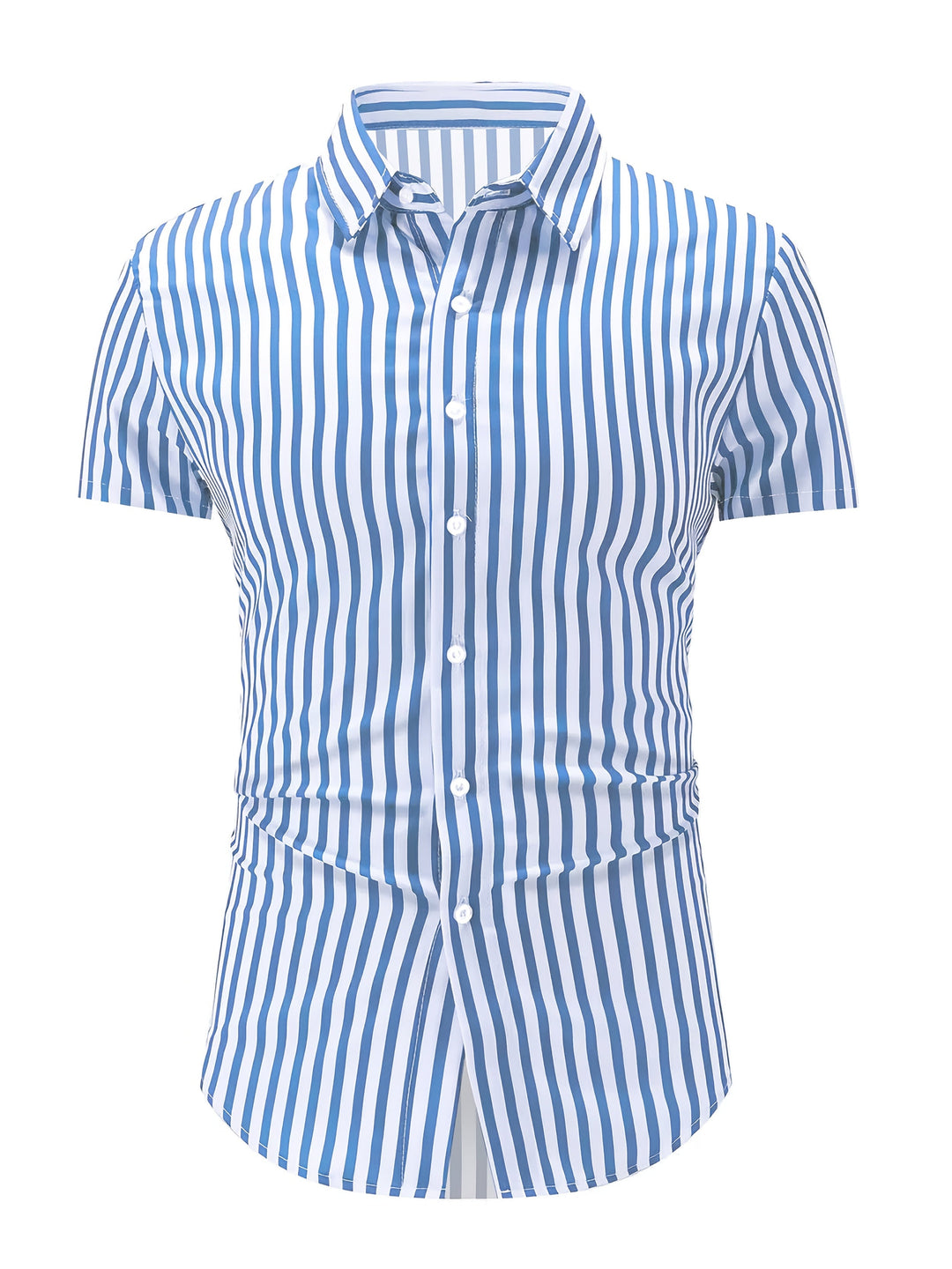 Grant | Verfijnde Gestreepte Korte Mouwen Shirt