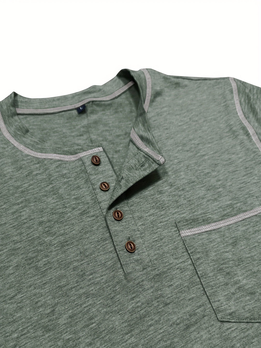 Reuben | Contrast-Stitch Lange Mouwen Henley