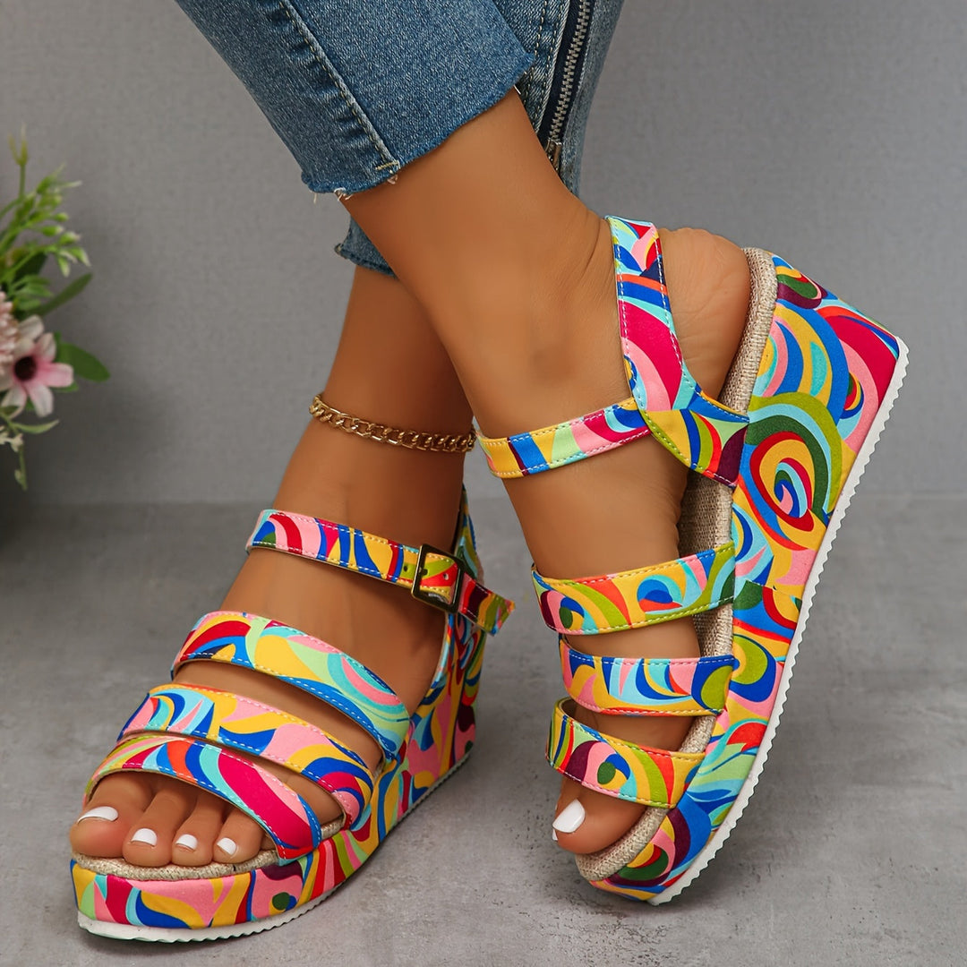 Rosalind | Elegante Strappy Platform Wedge Sandalen