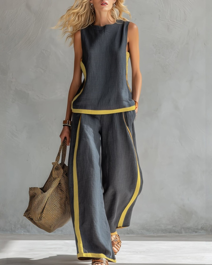 Layla | Elegante Mouwloze en Brede Broek Set