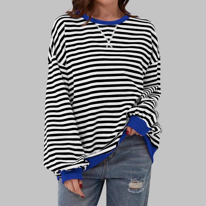 Margaret | Casual Lange Mouwen Gestreepte Sweatshirt