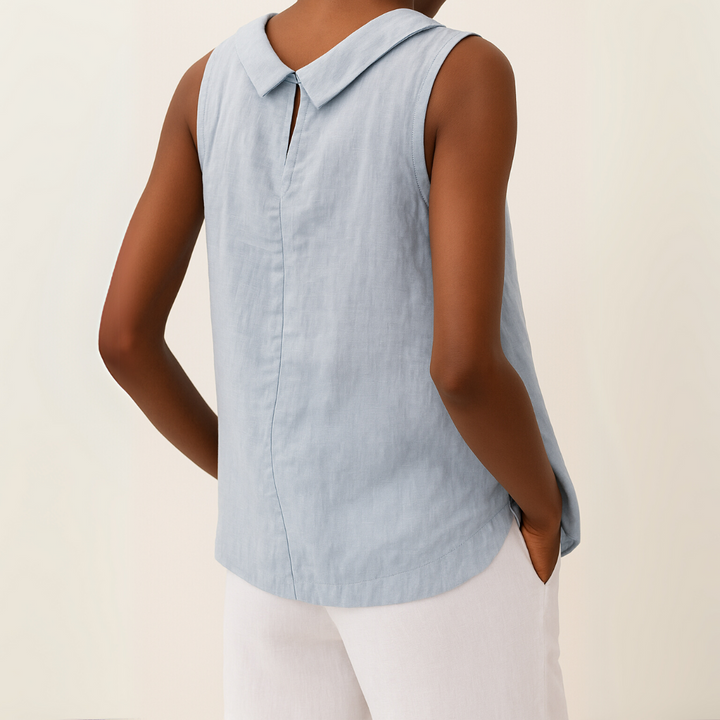 Harlow | Casual Mouwloos Rolkraag Top