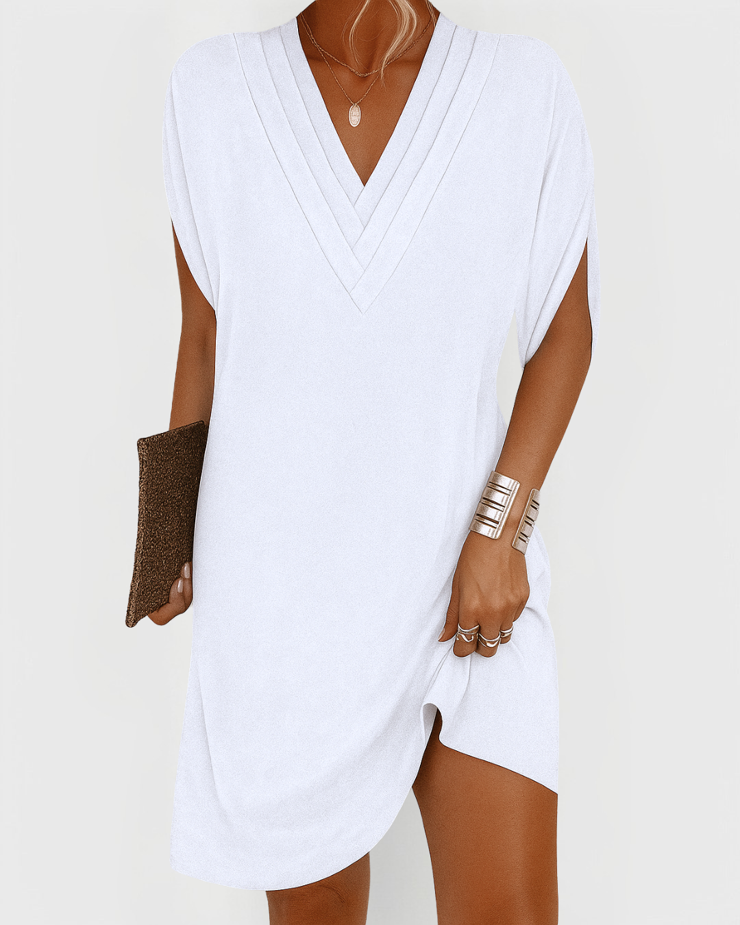 Brittany | Casual V-hals Mini Jurk