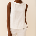 Harlow | Casual Mouwloos Rolkraag Top