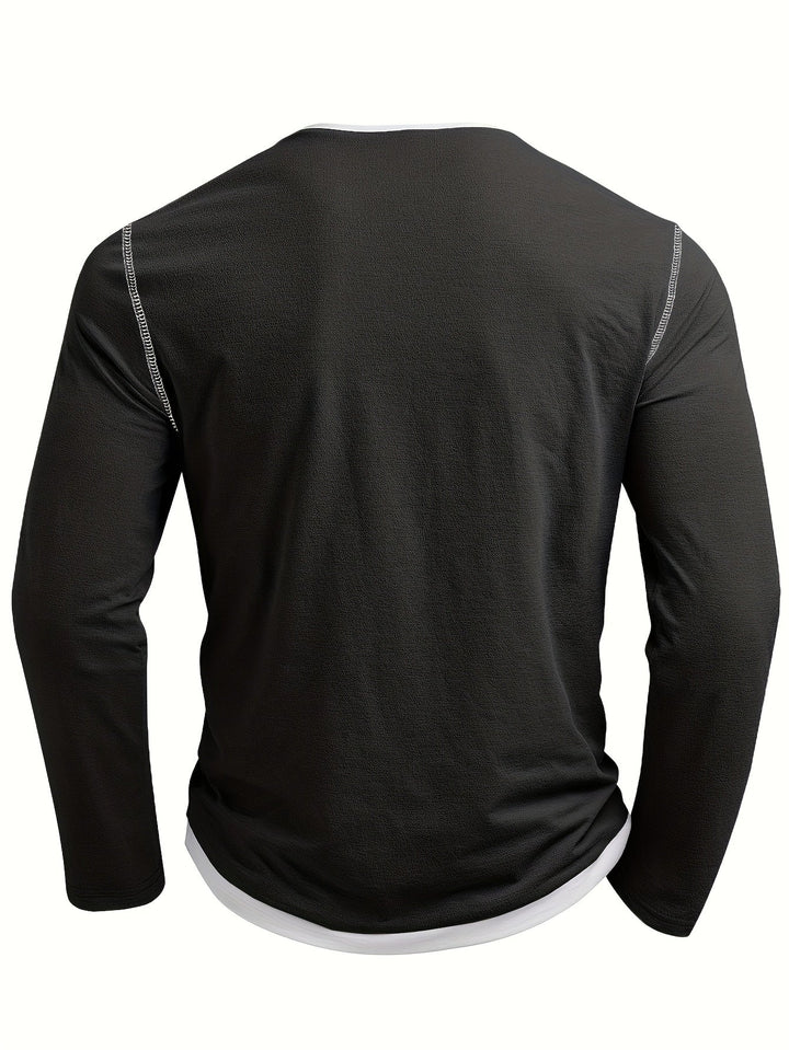 Nathan | Verfijnde Notch-Neck Henley Shirt