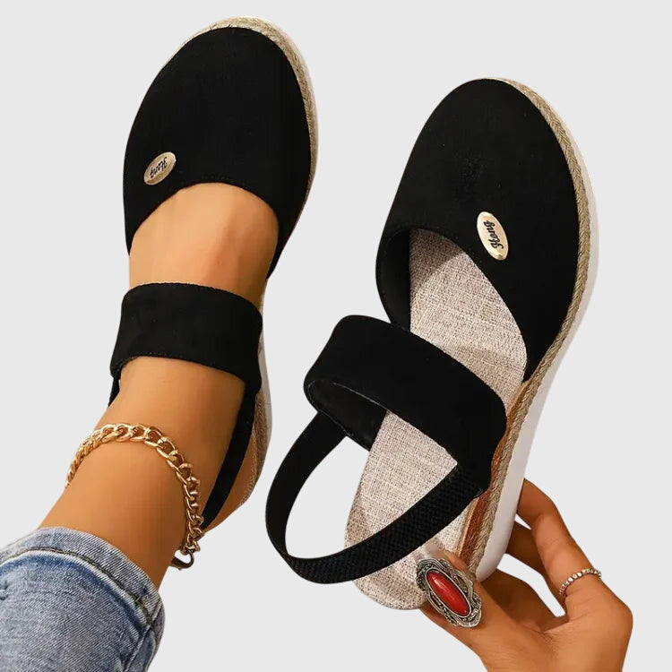 Ruth | Gevoerde Wedge Sandalen