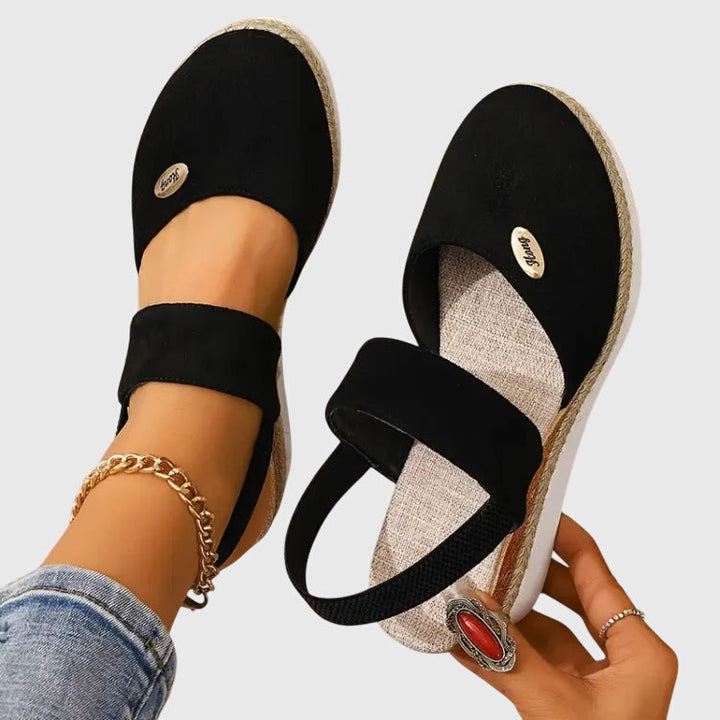 Ruth | Gevoerde Wedge Sandalen