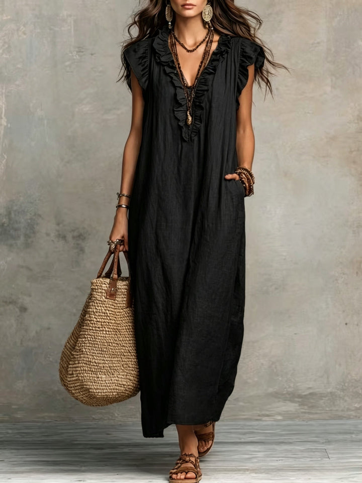 Marisol | Ruffled Bohemian Maxi Jurk