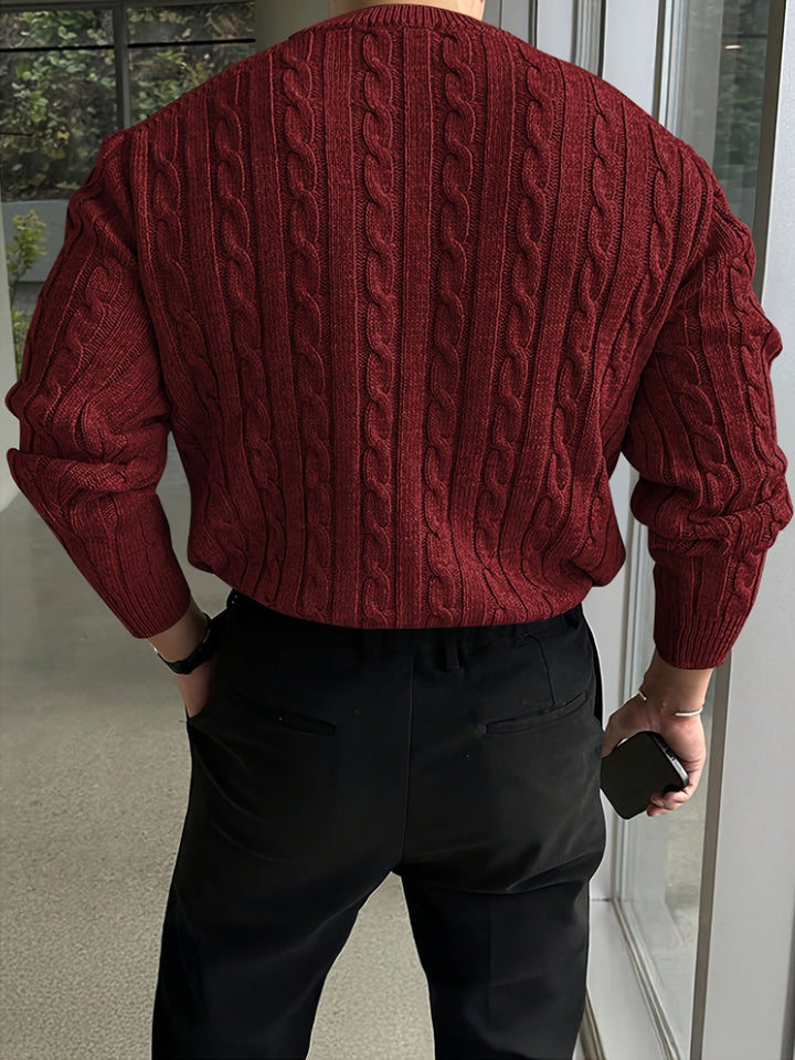 Jonas | Kabelgebreide Crew Neck Trui