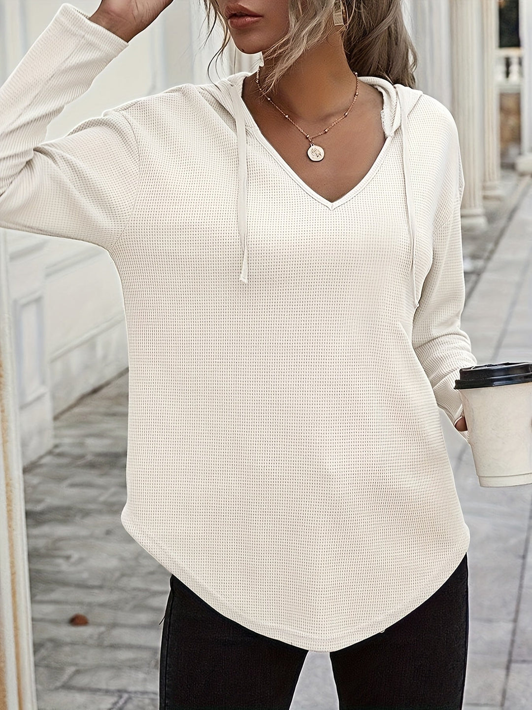 Kendra | Ontspannen V-Hals Hoodie