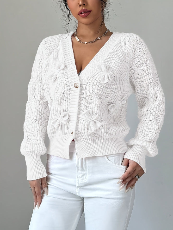 Juniper | Zachte Boogdetail Lange Mouwen Cardigan