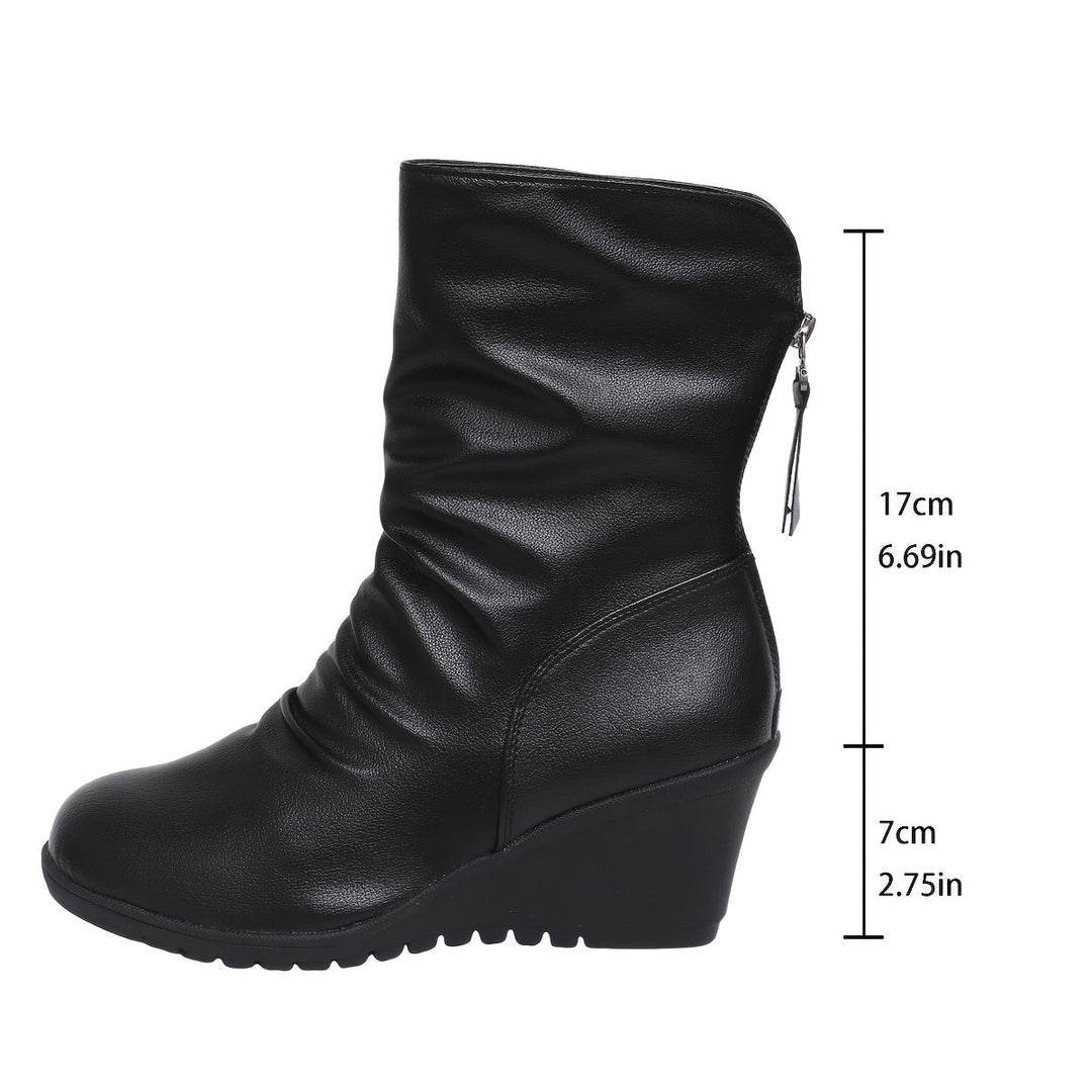 Verity | Strakke Wedge Mid-Calf Boots